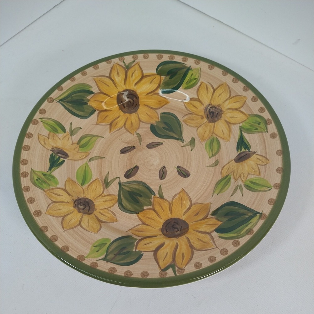 Tabletops Unlimited Boulevard‎ Alyssia Sunflower 10" Serving Bowls Hand Painted